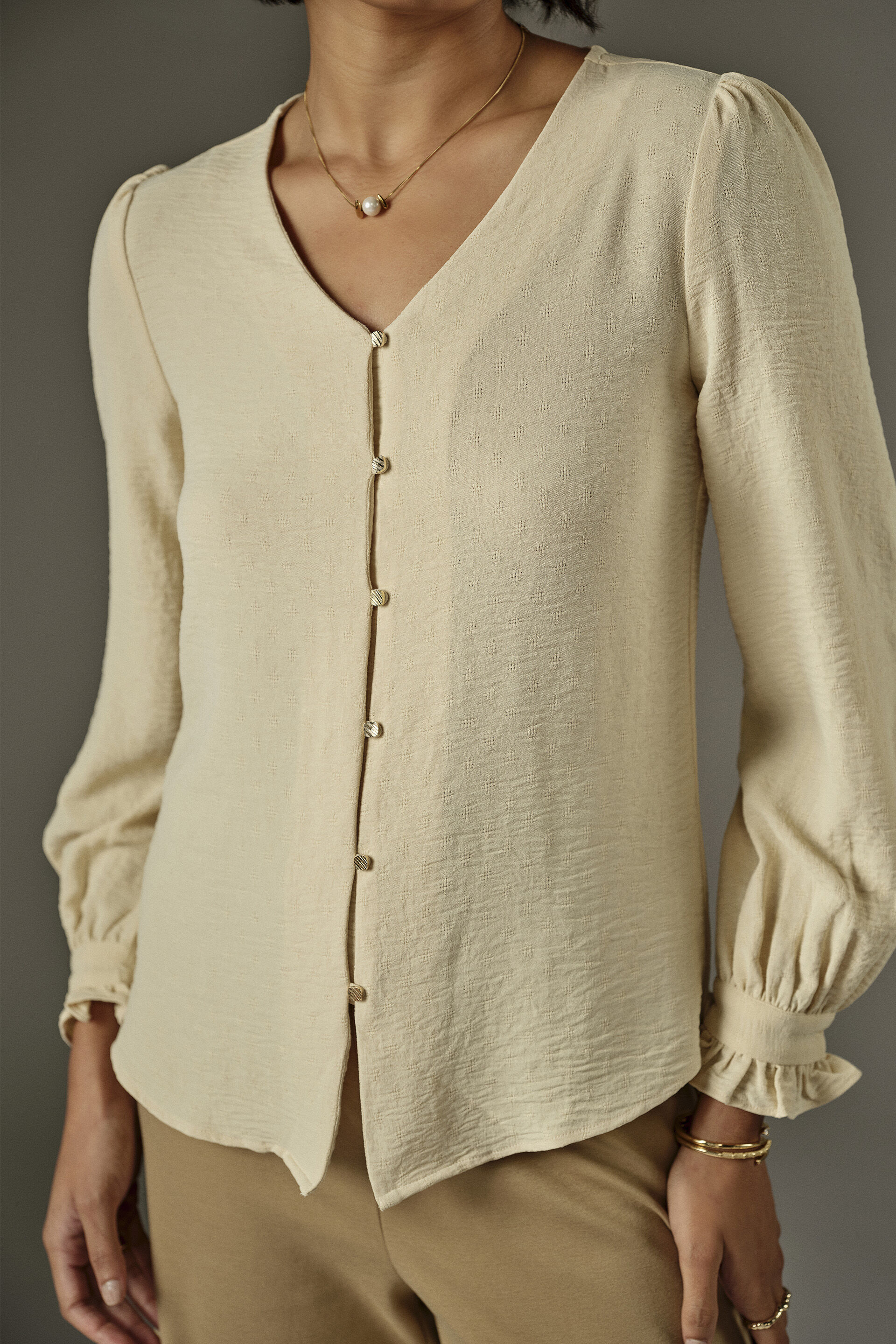 Full Sleeves Top in Cream, Cream, image 3